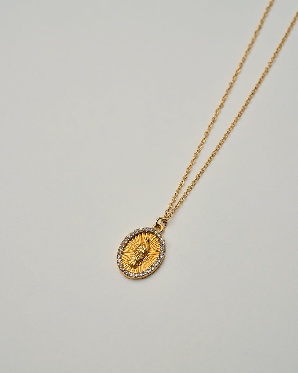 18K Plated Virgen Necklace
