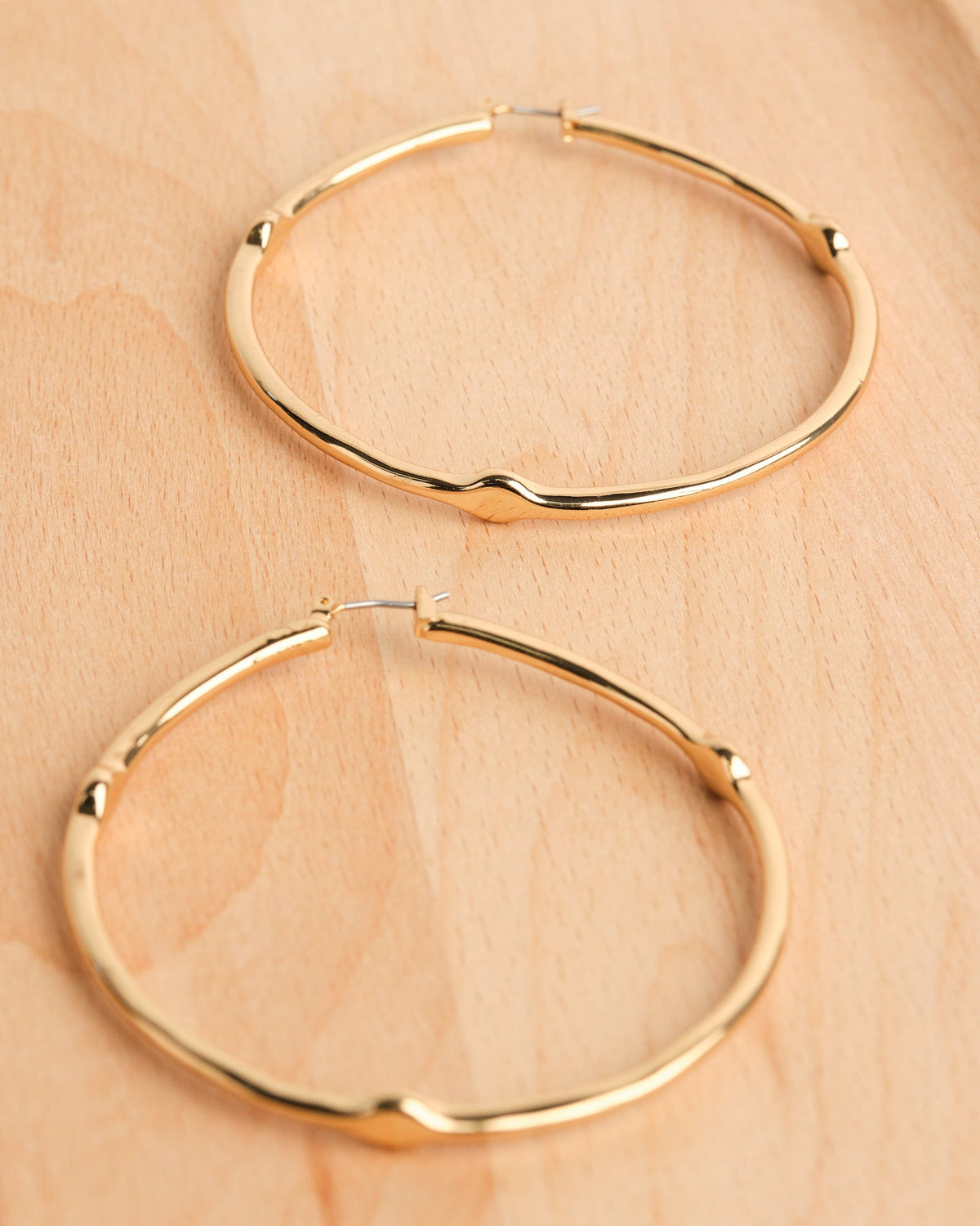16K Plated Cast Hoop Earrings