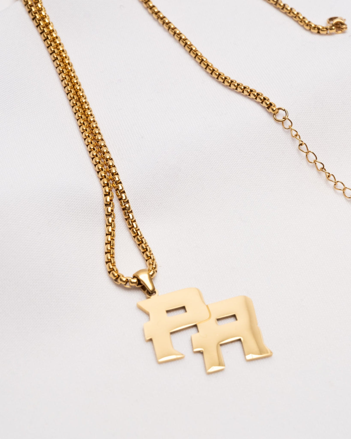 18K Plated PR Logo Necklace