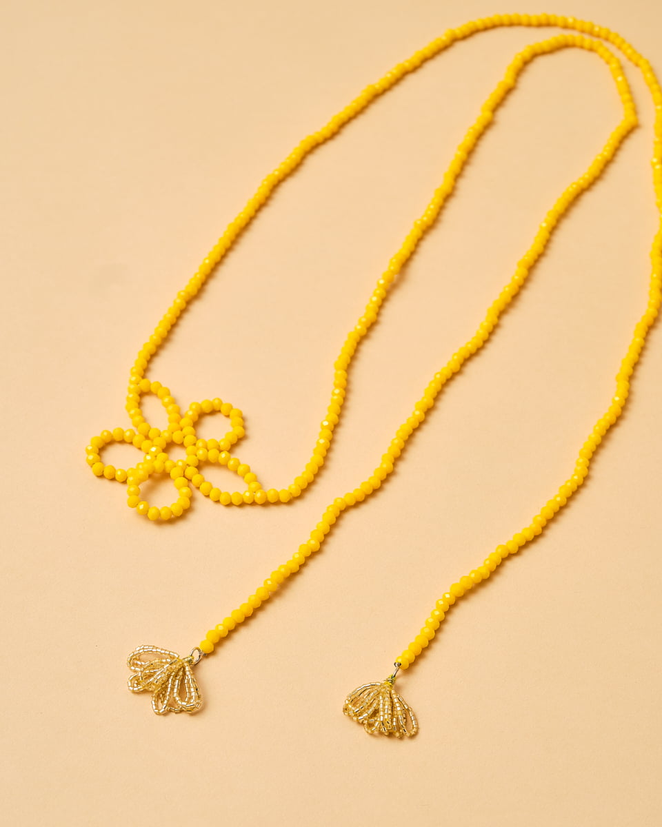 Adjustable Beaded Flower Necklace