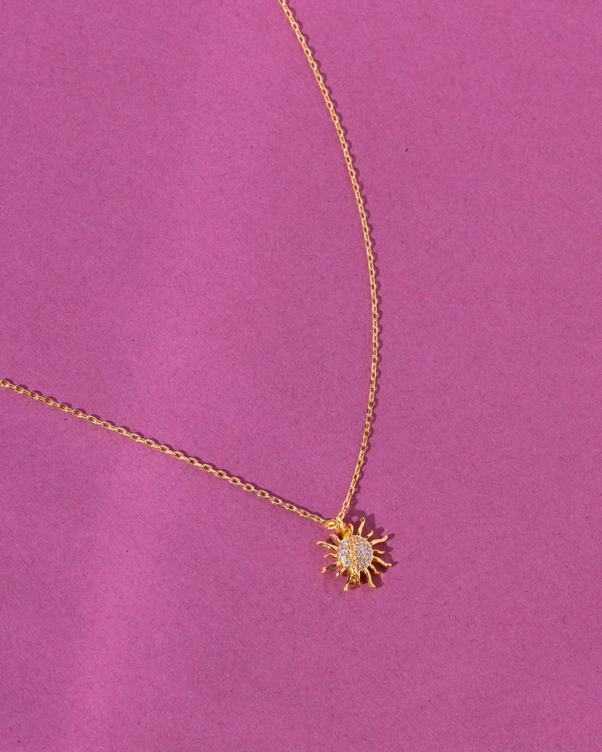 16K Plated Shiny Sun Necklace