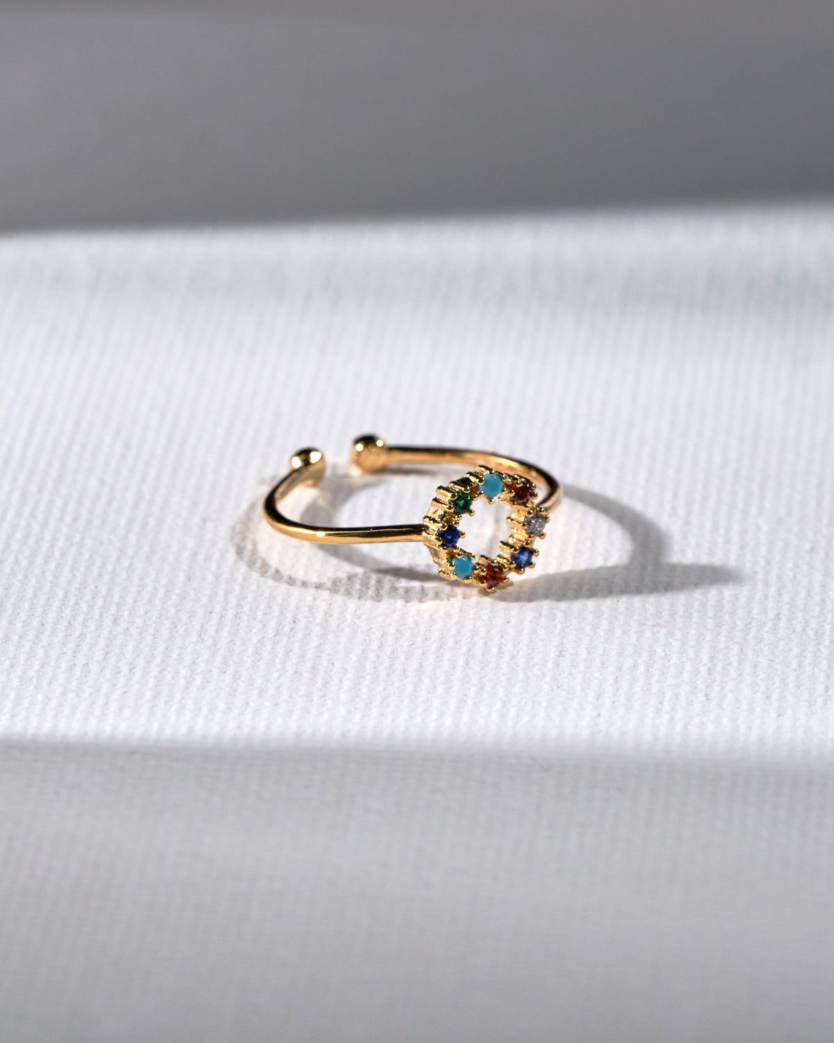 16K Plated Colored Circle Ring