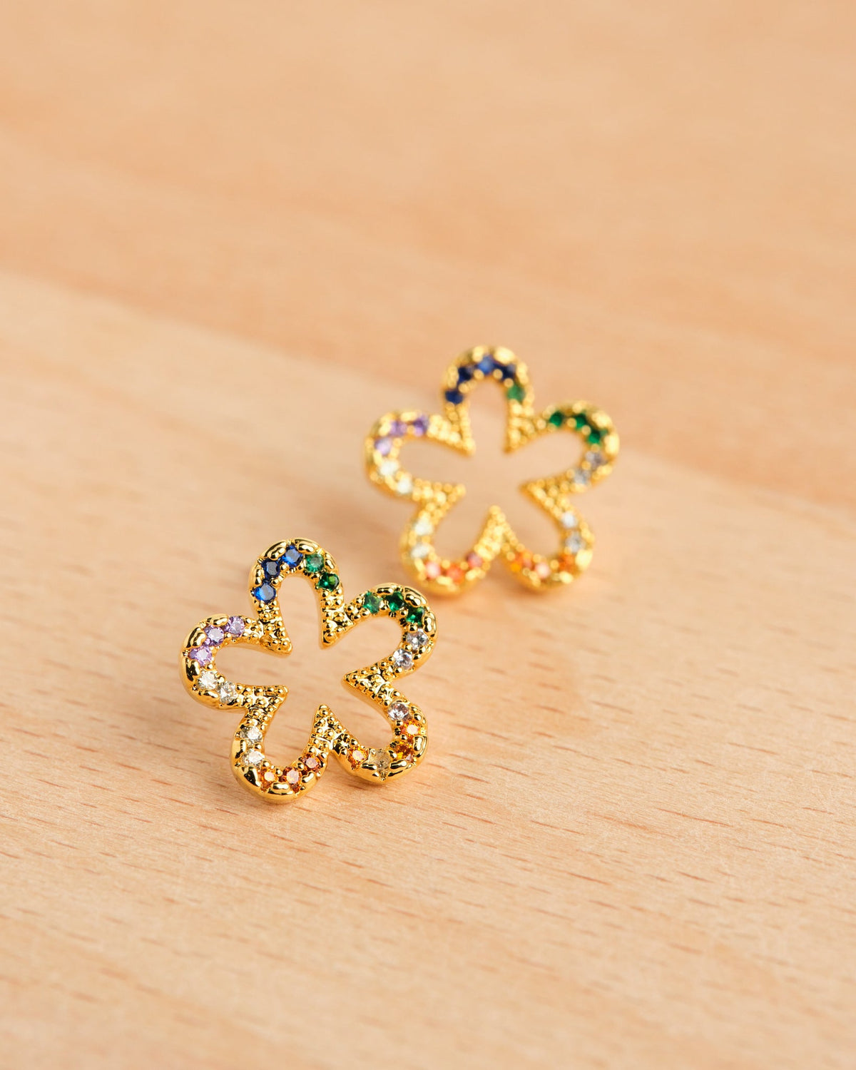 18K Plated Rainbow Flower Earring