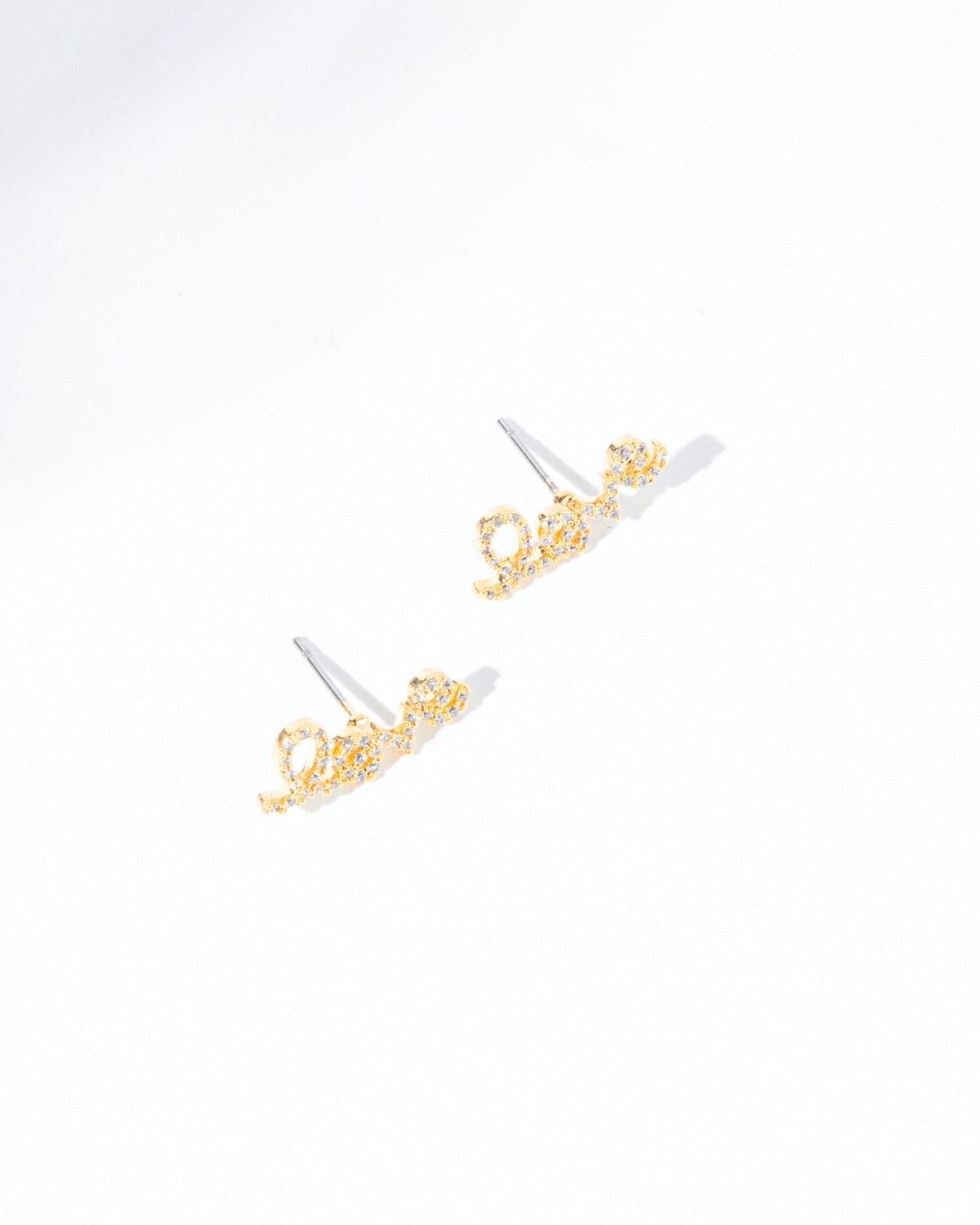 18K Plated Love Love Post Earrings