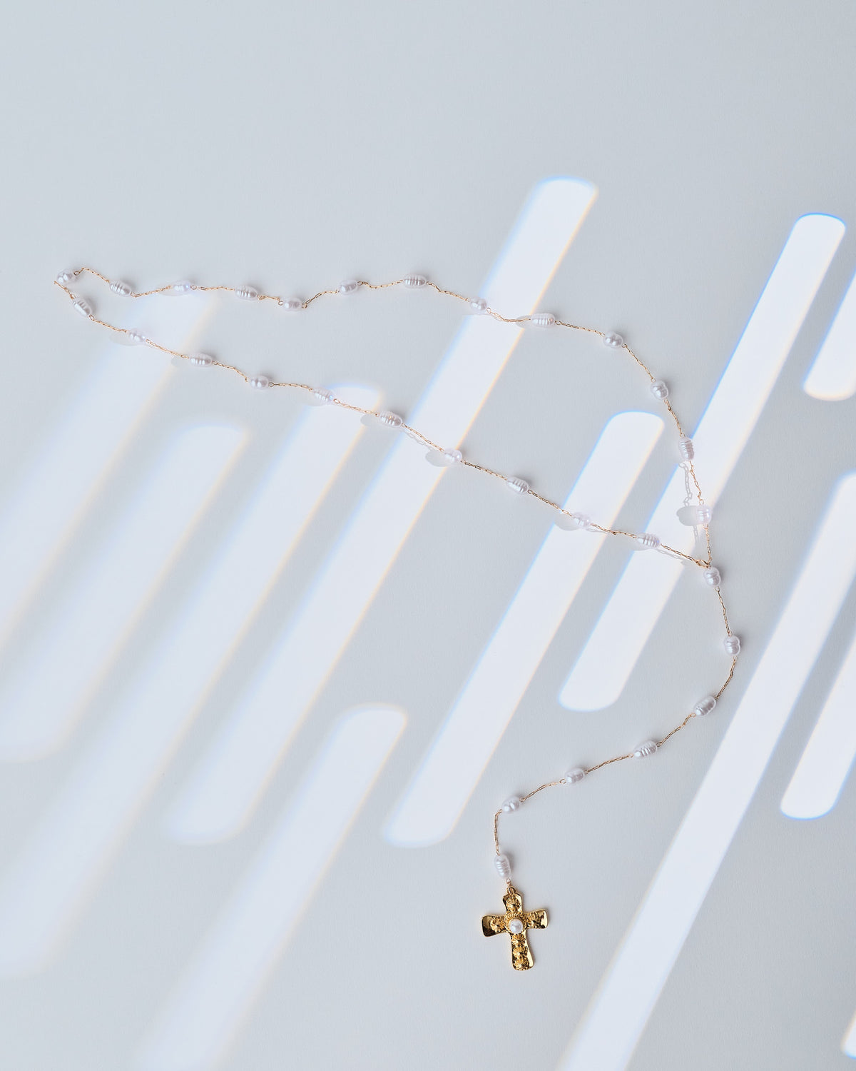 16K Plated Long Rosary Necklace