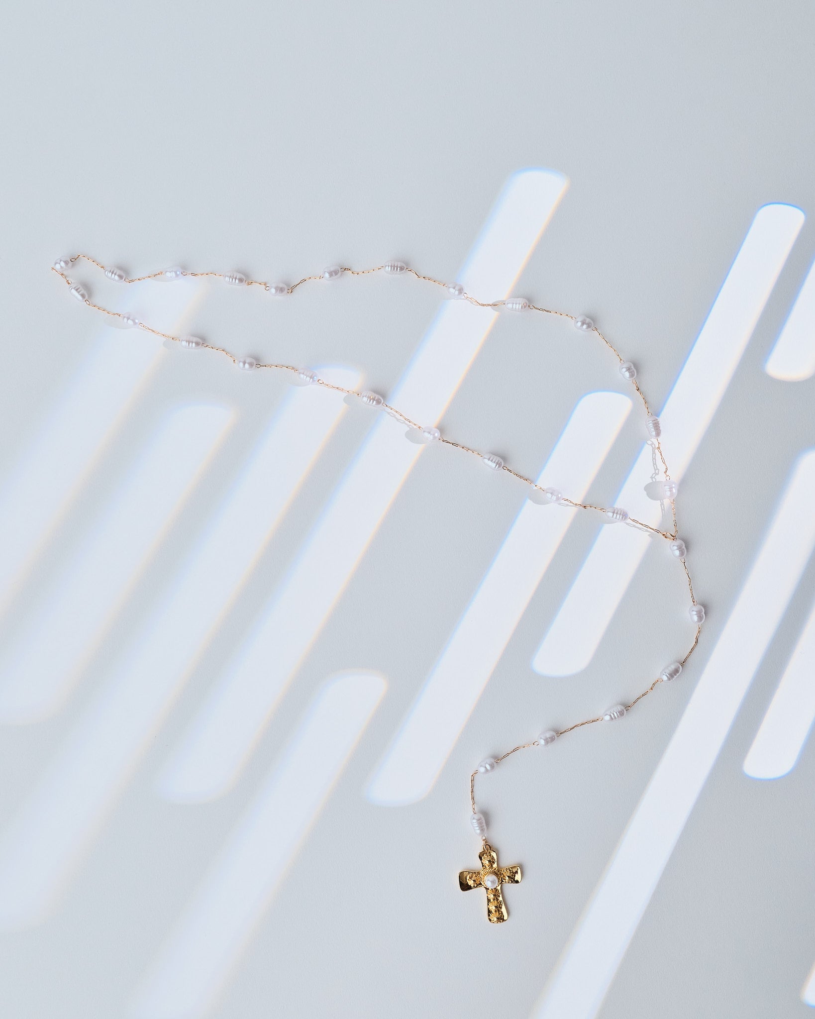 16K Plated Long Rosary Necklace