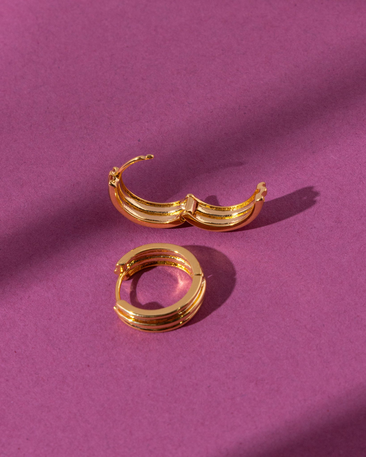 18K Plated Eclipse Hoops