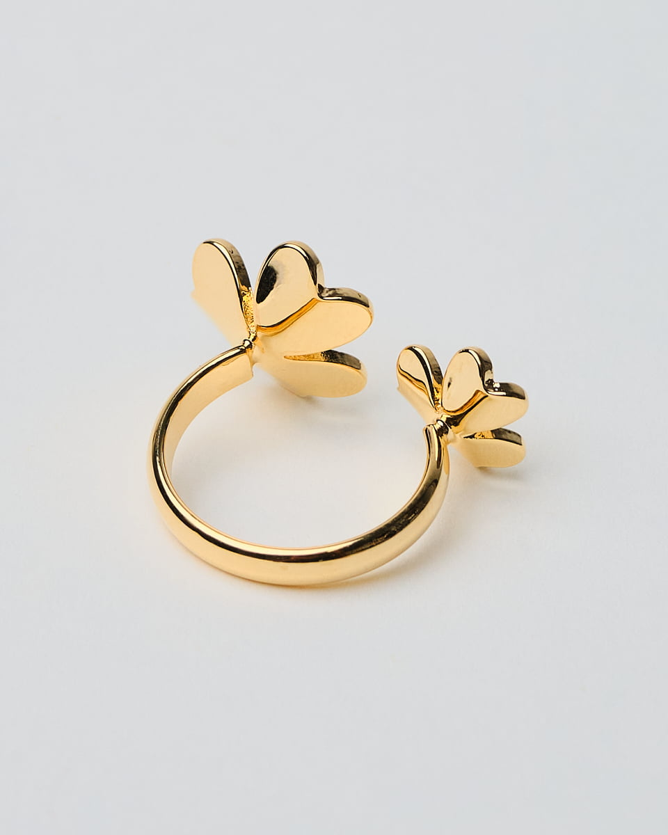 18K Plated 2 Flores Ring