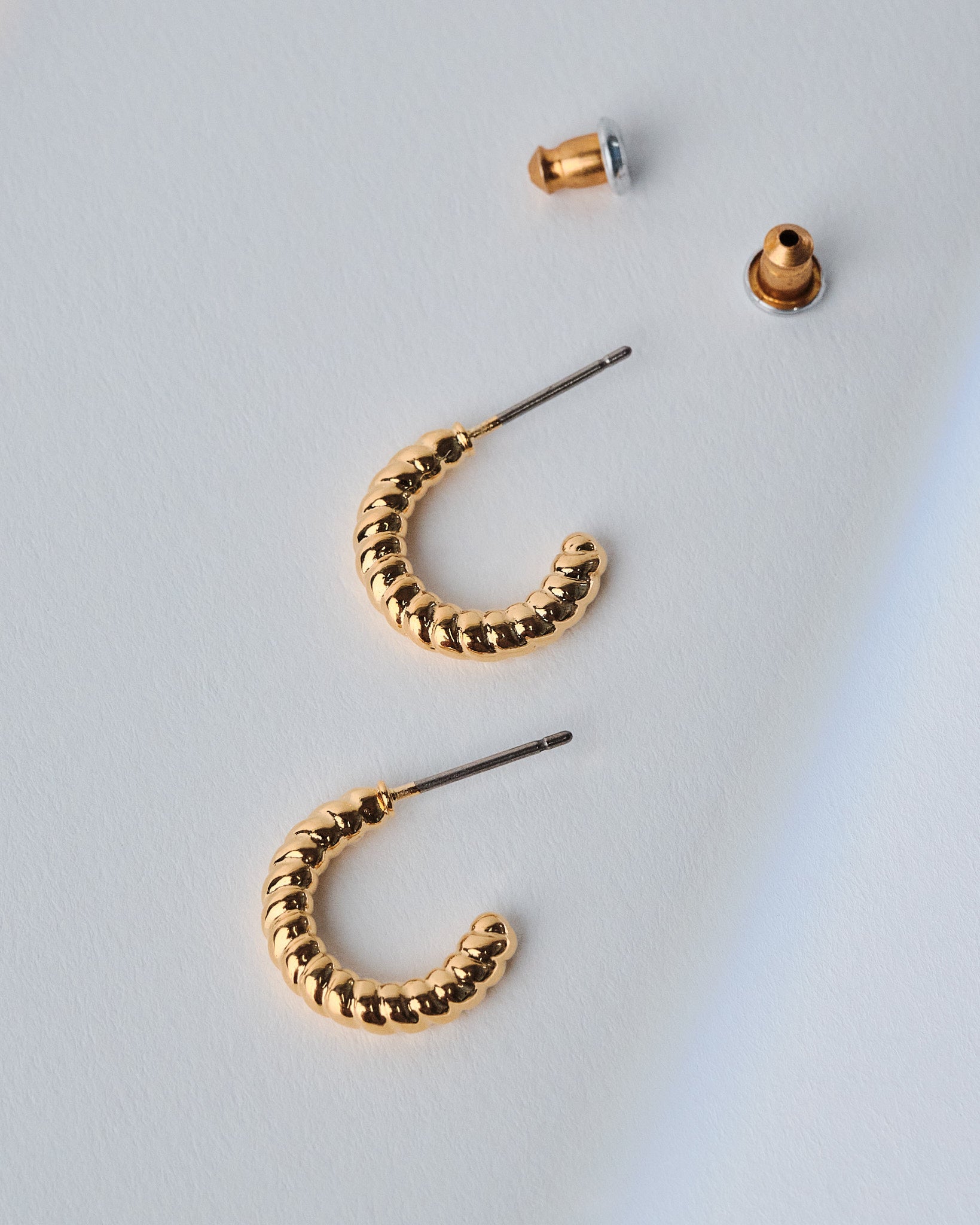 16K Plated Rope Mini Hoops