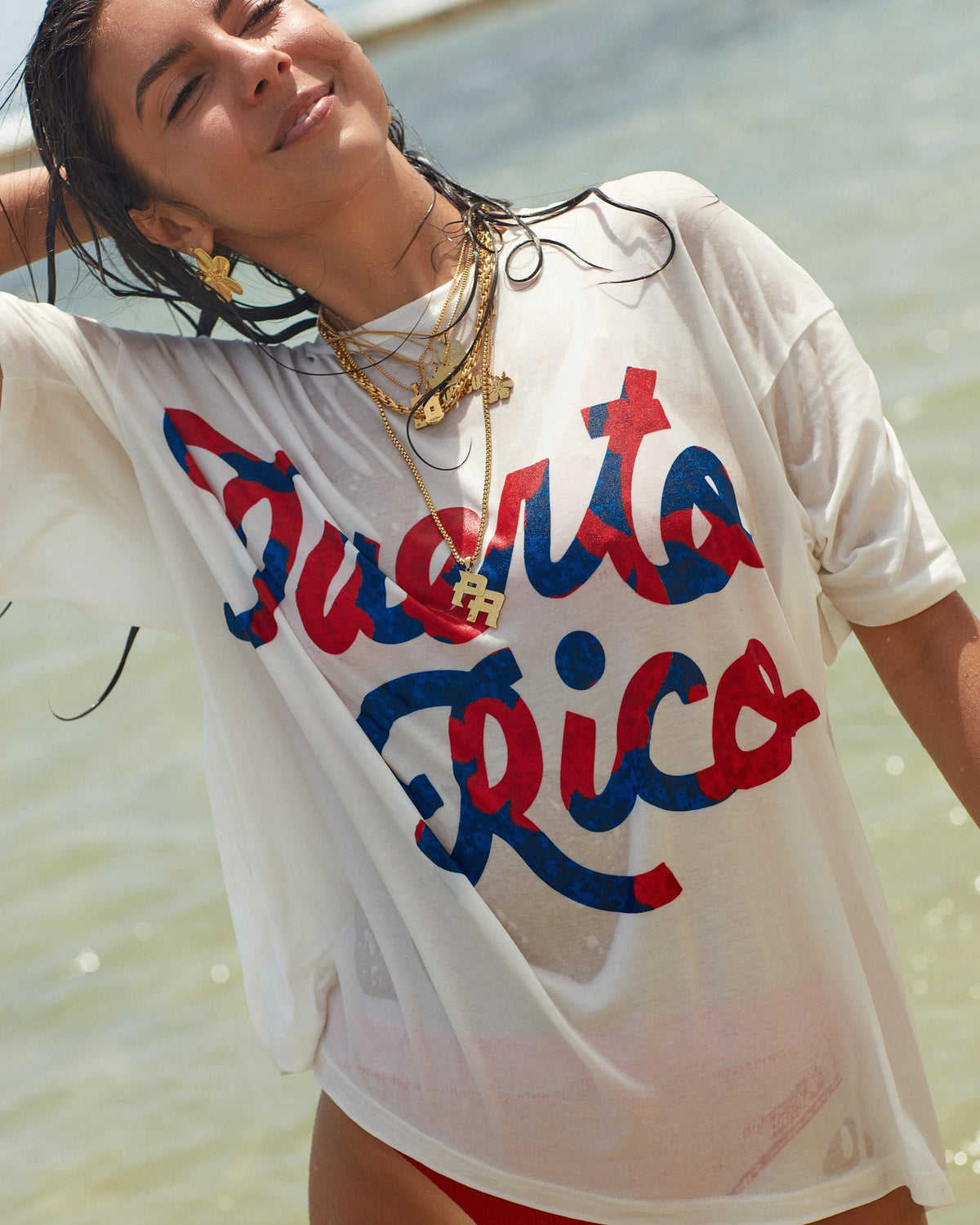 18K Plated PR Logo Necklace