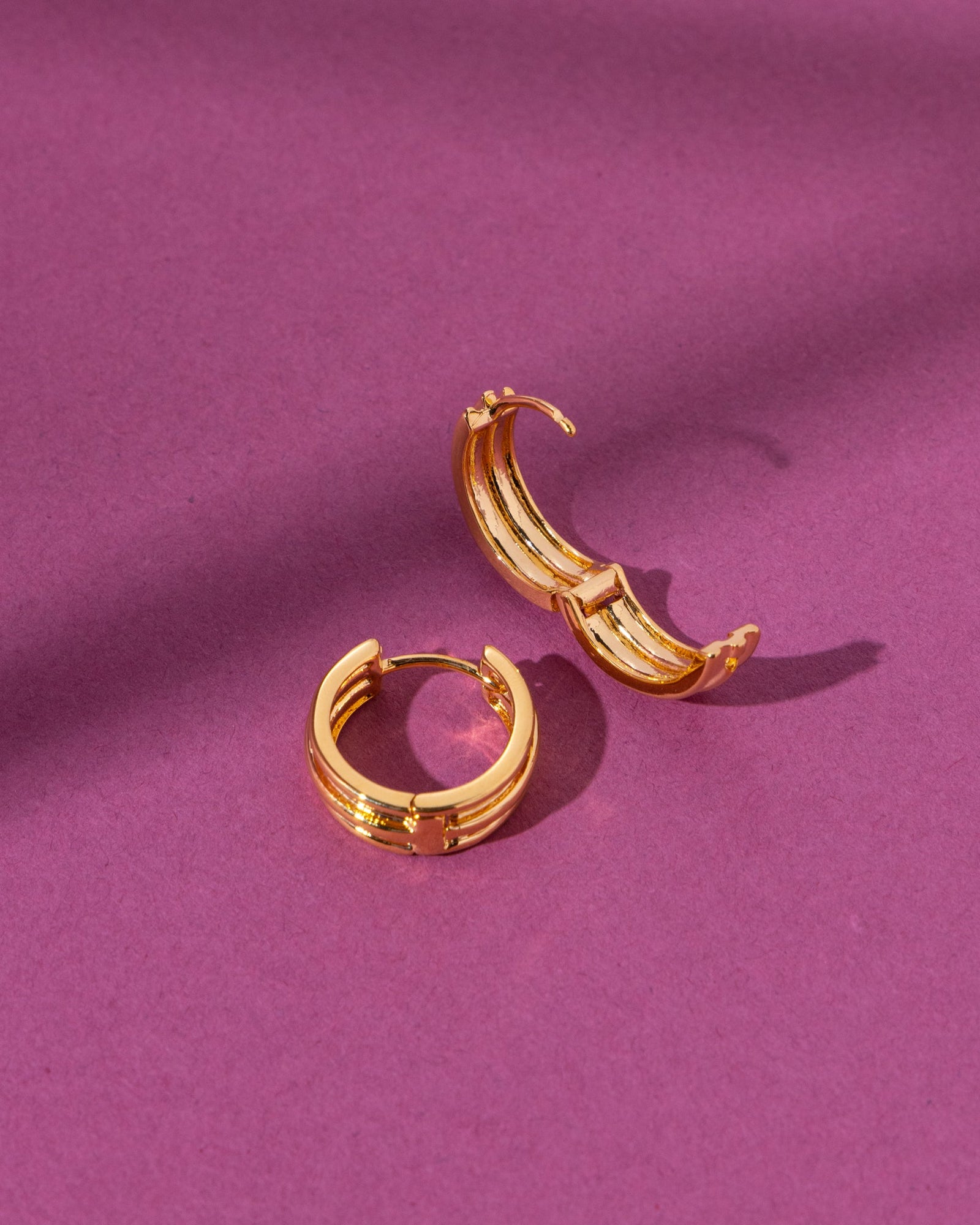 18K Plated Eclipse Hoops
