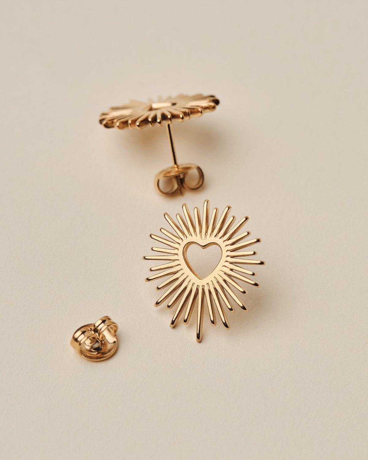 18K Plated Heart Burst Earrings
