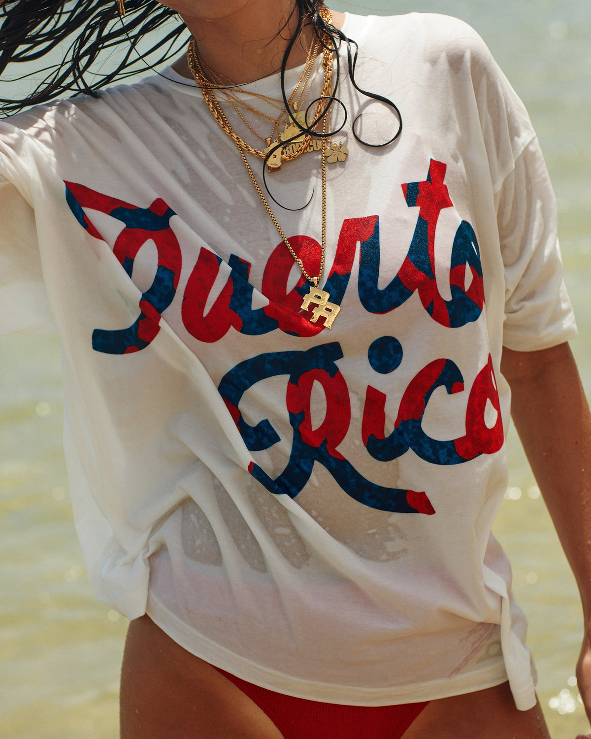 18K Plated PR Logo Necklace