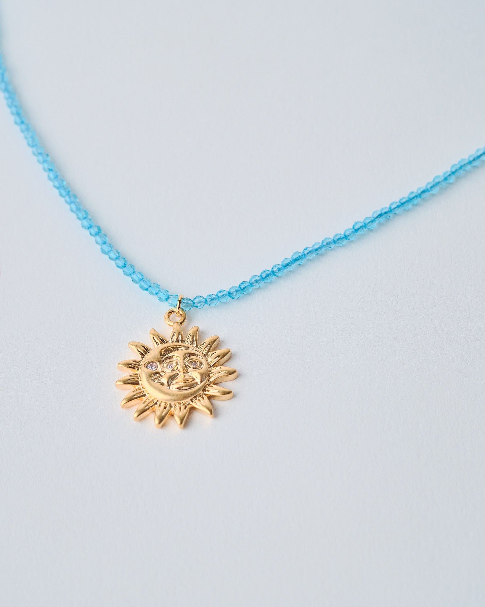18K Plated Blu Sun Necklace