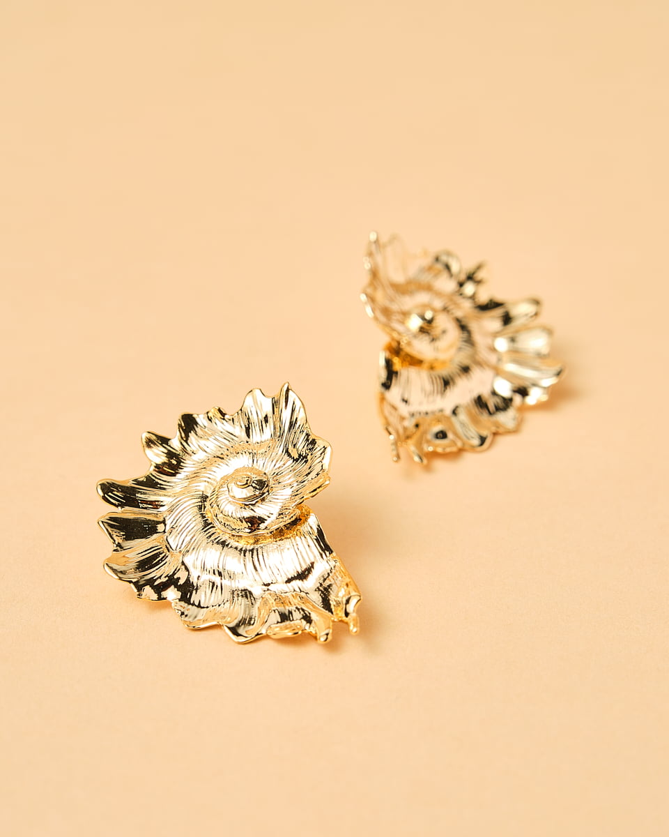 18K Plated Scandal Shell Earrings