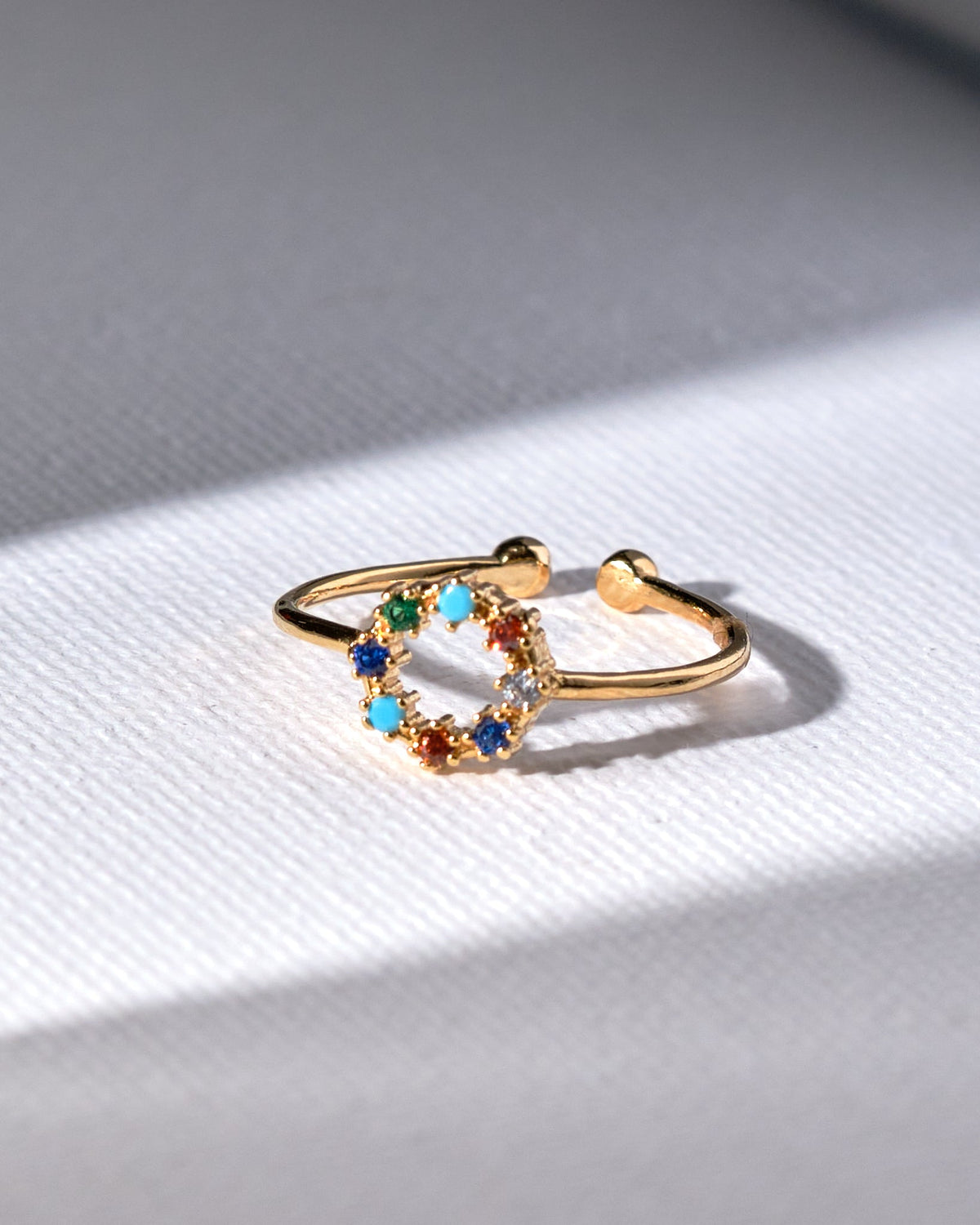 16K Plated Colored Circle Ring