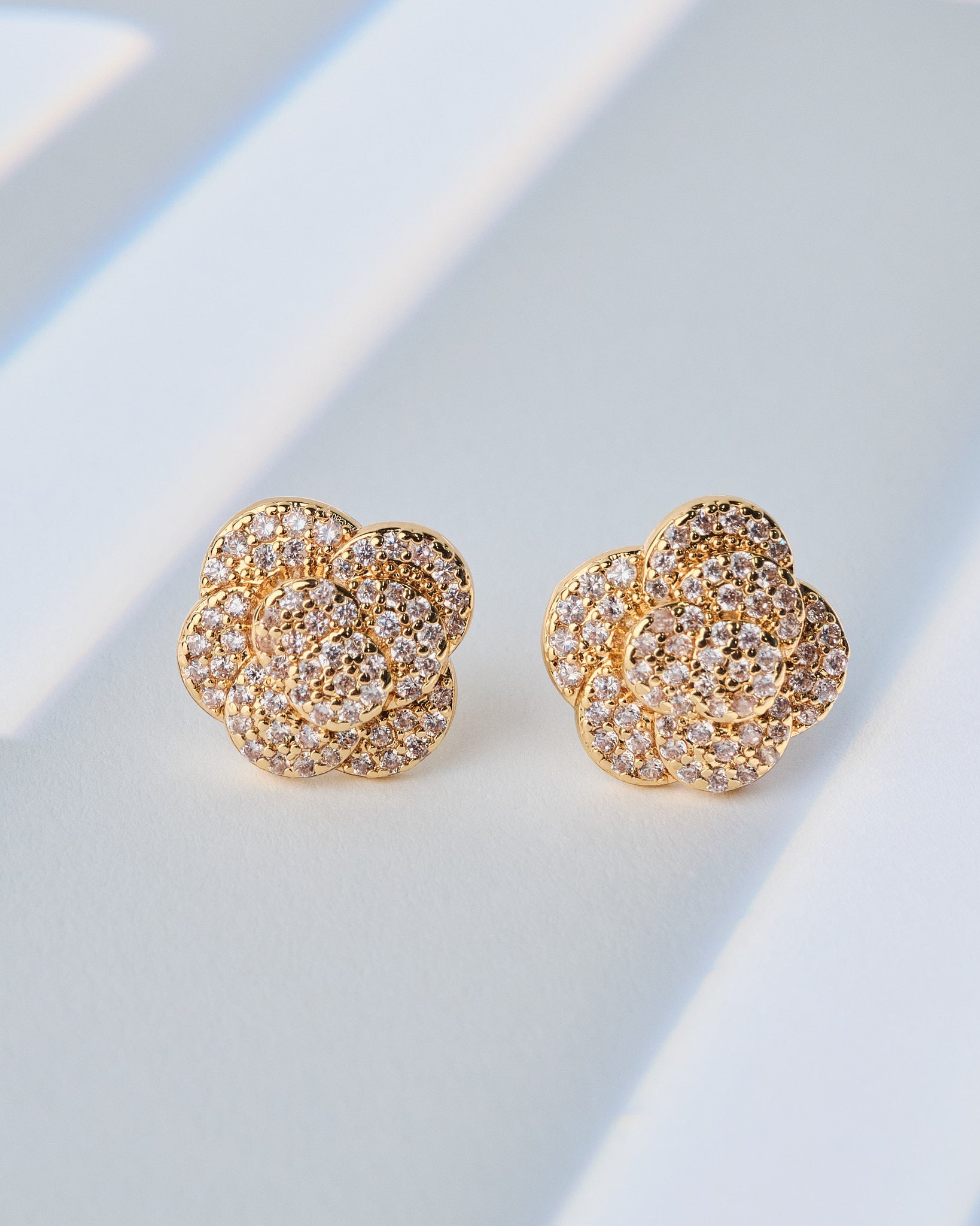 16K Plated Brillo Rosa Earrings