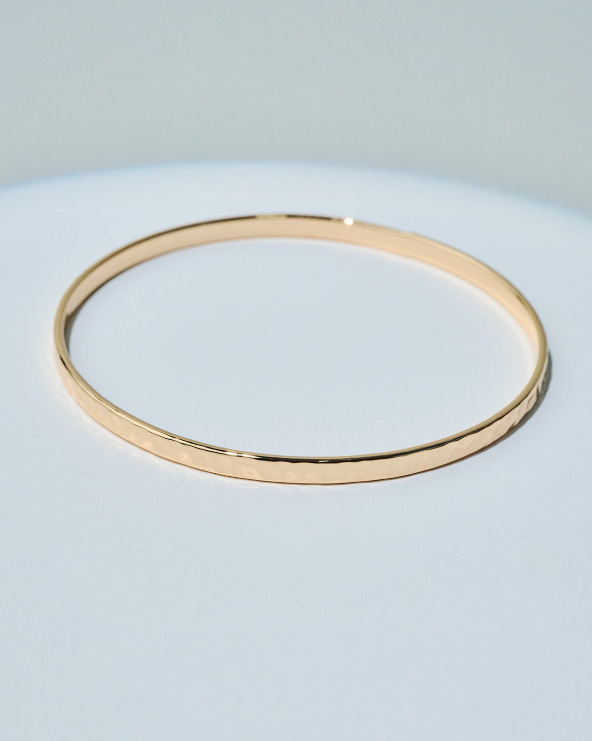 16K Plated Thin Hammered Bangle