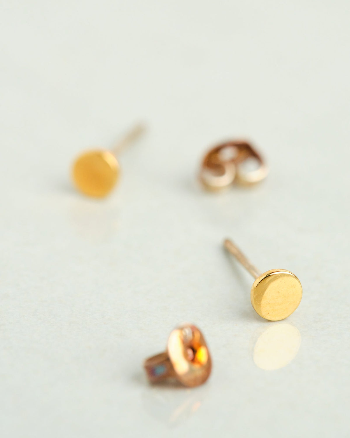 14K Plated Flat Stud Earrings