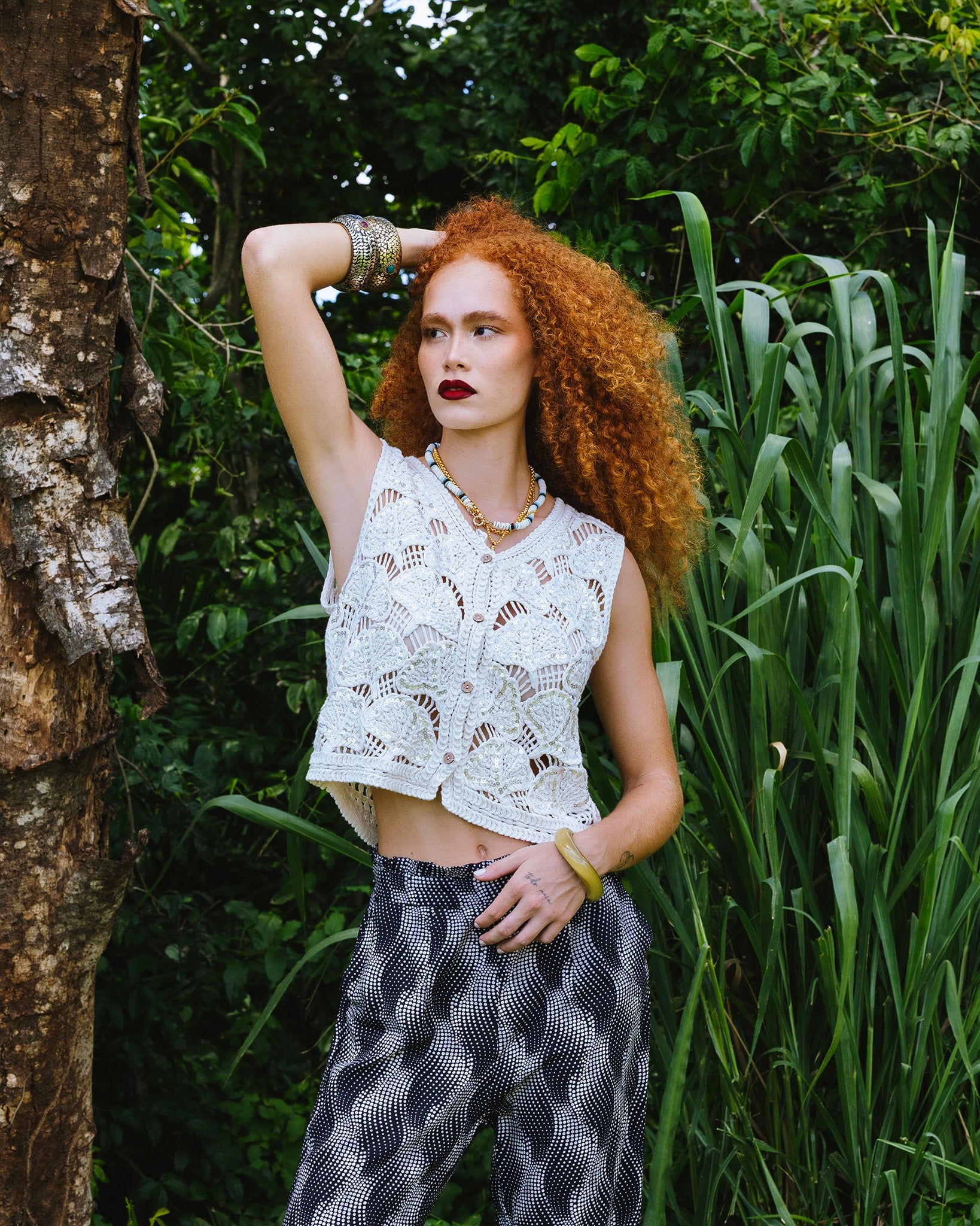 Sequin Crochet Vest