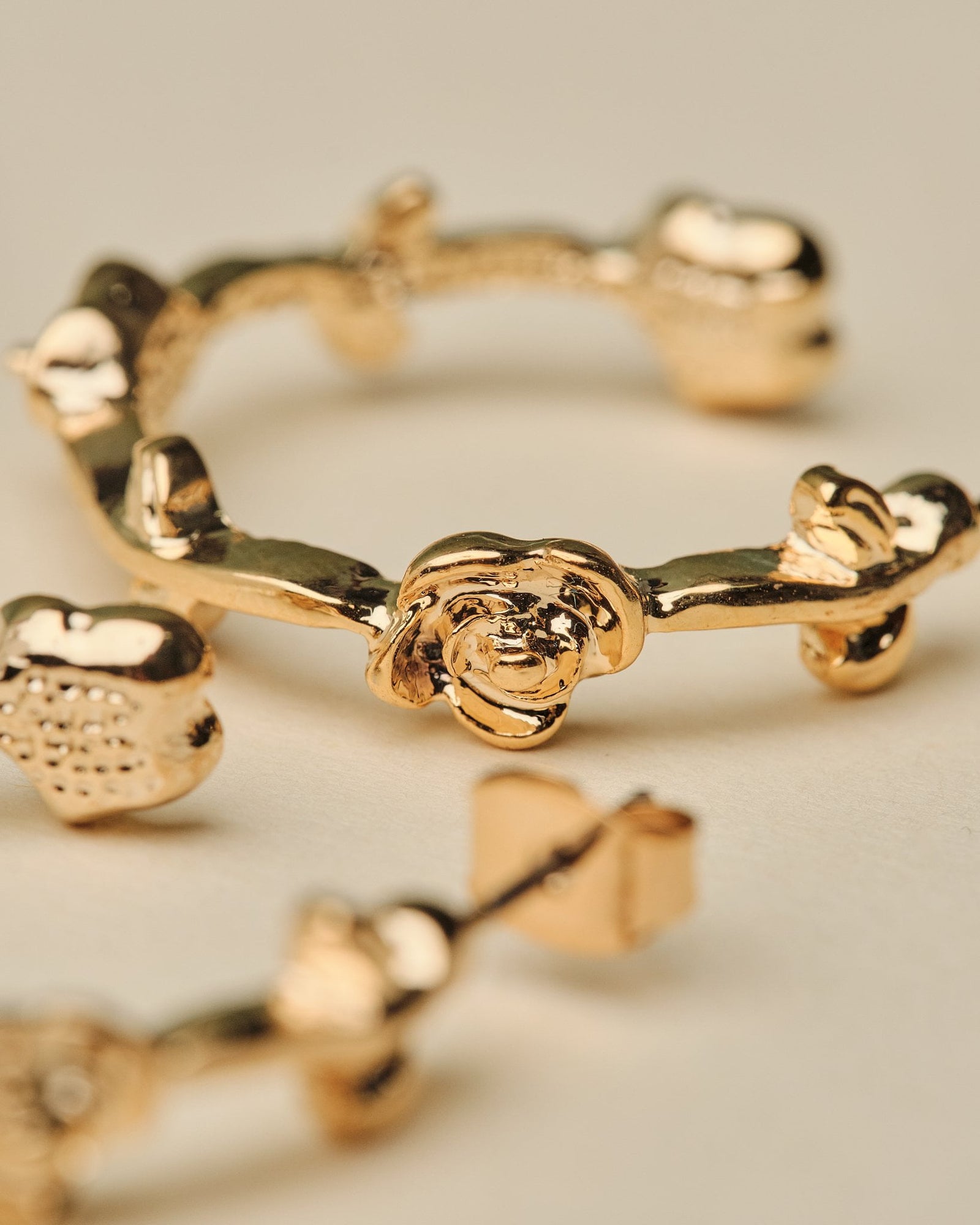 16K Plated Rose Hoops