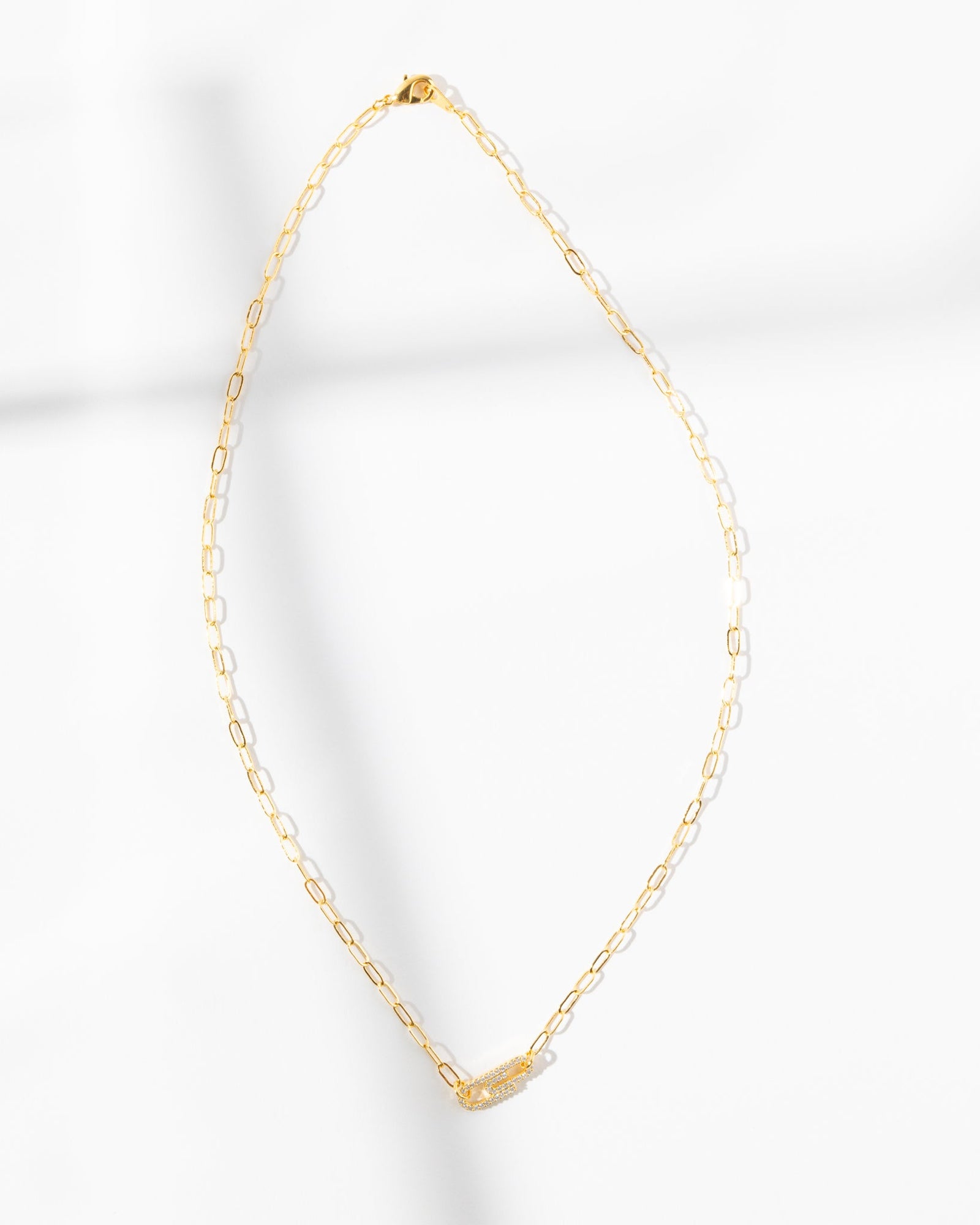 16K Plated Paper Clip Necklace