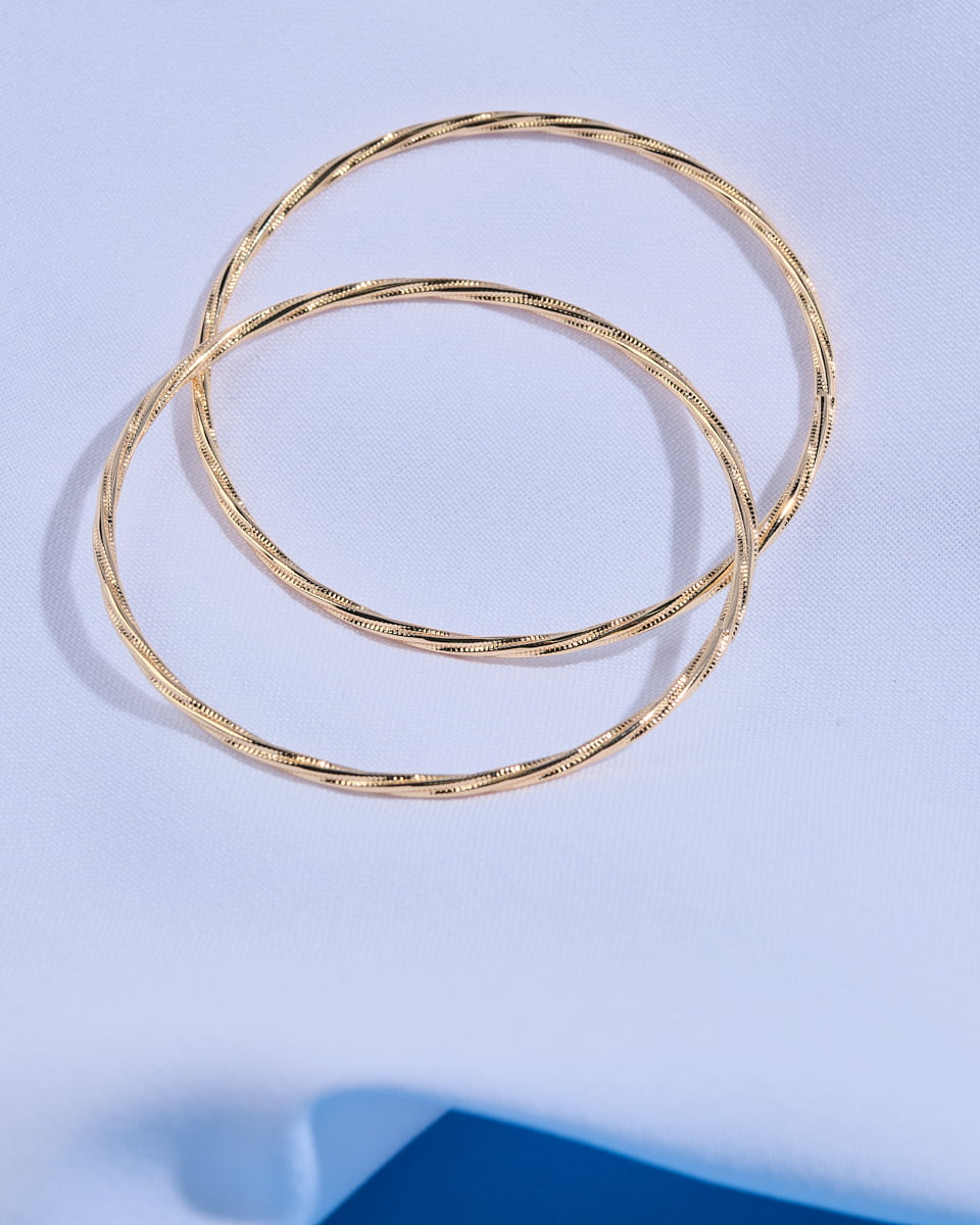 16K Plated Twisted Bangles Trio