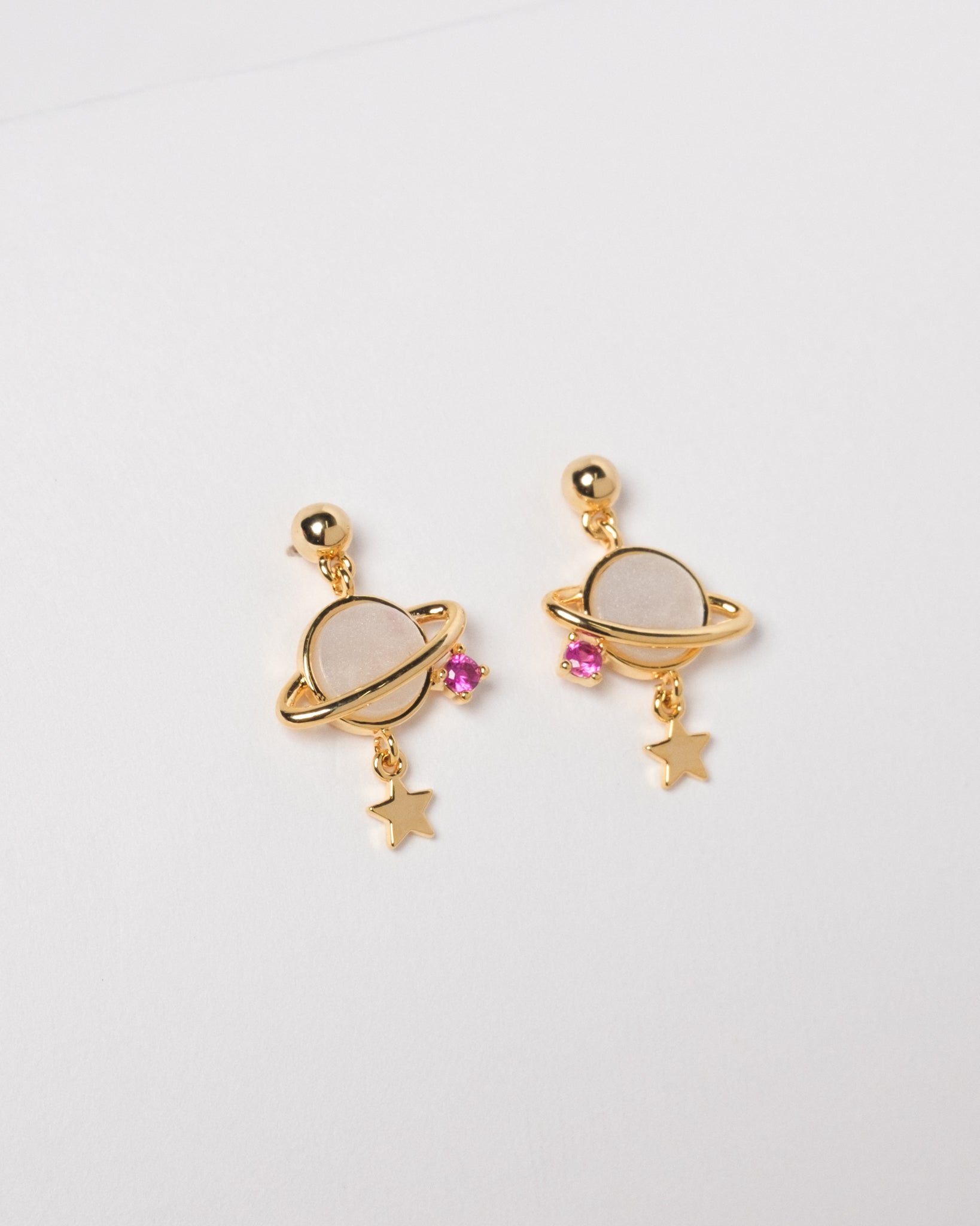 14K Plated Saturno Earrings