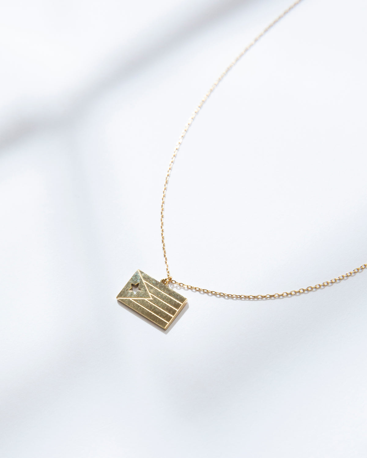 16K Plated PR Flag Necklace