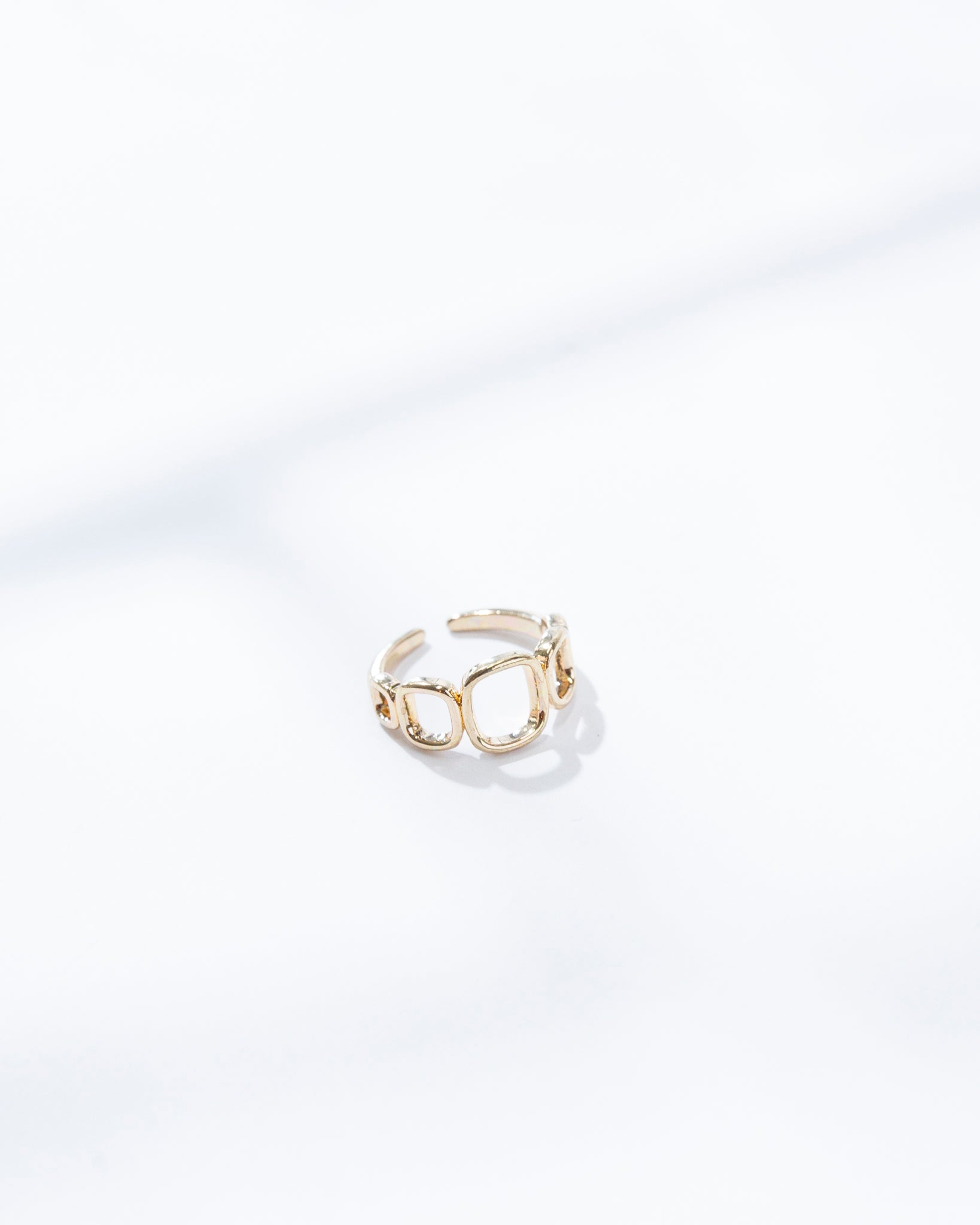 16K Plated Five Square Ring