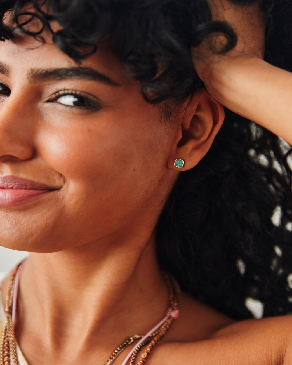 Tiny Stone Stud Earrings