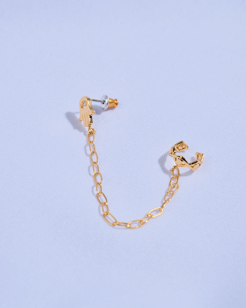 16K Plated Hamsa Earring and Cuff