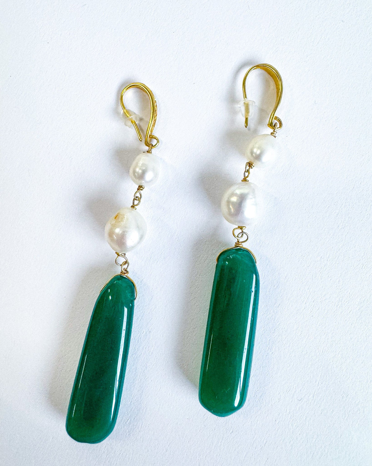 18k Plated Chalcedony Earrings