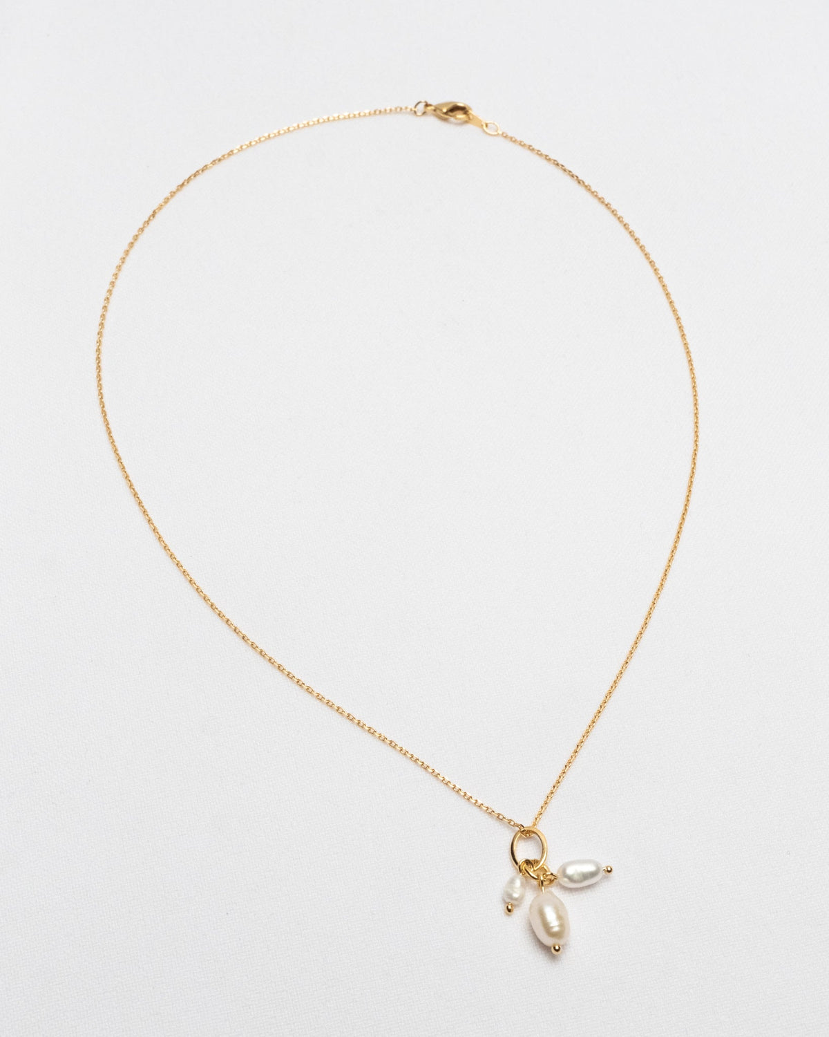 16K Plated 3 Pearls Necklace