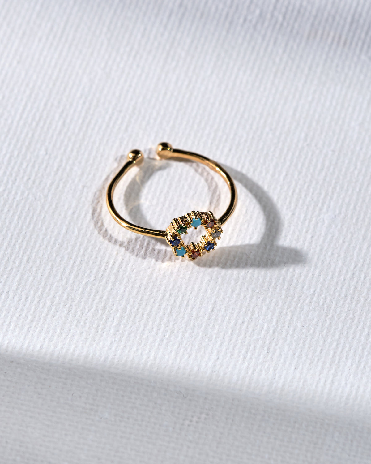 16K Plated Colored Circle Ring